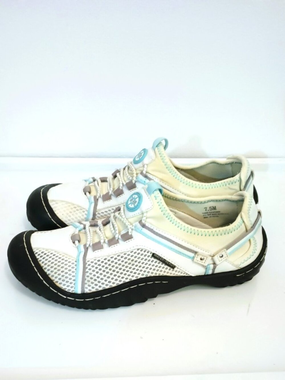 J-41 Tahoe S5 Water Shoe 7.5 Women's White & Blue Slip-on Outdoor Sneaker Mesh